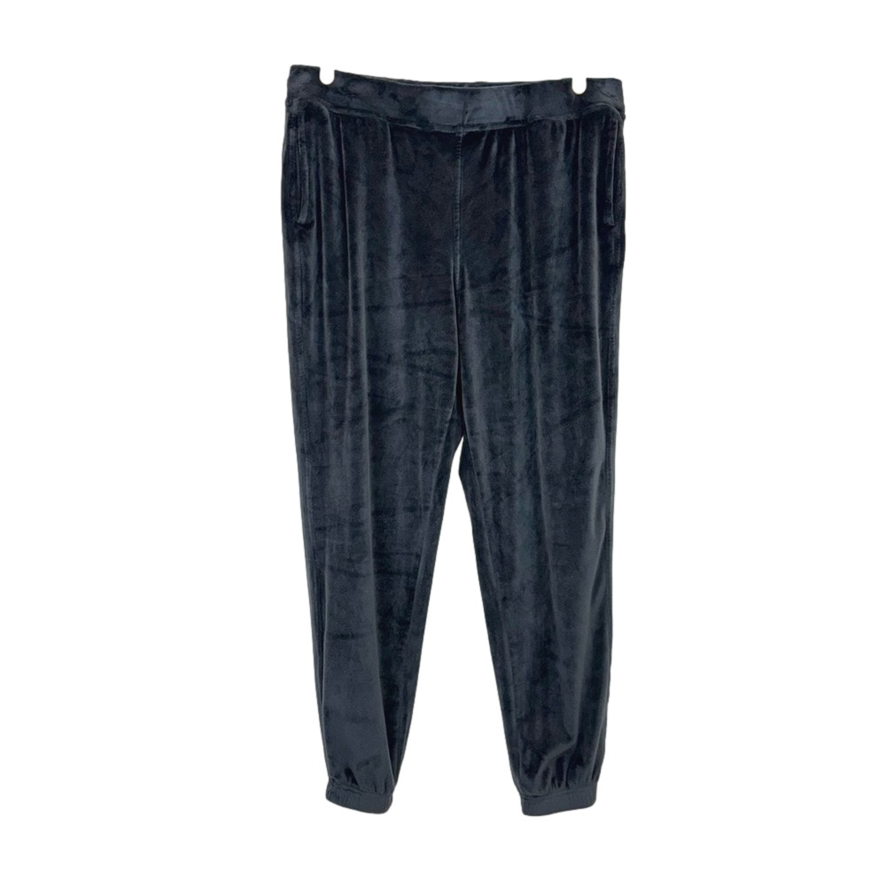 Yogalicious black plush velvet joggers
